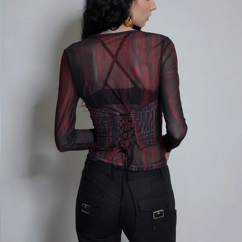 Y2k Bandage Tee Shirt Gothic Tops