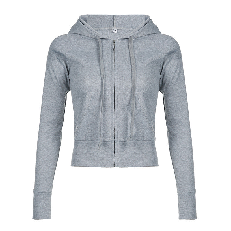 Fitted Zip-Up Hoodie – Y2K Street Style