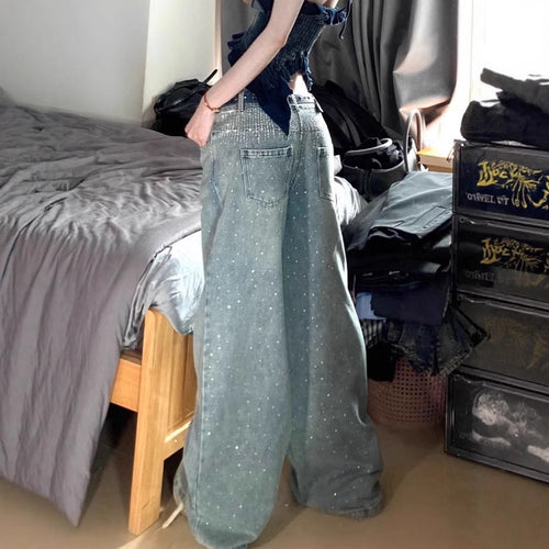 Baggy Crystal Jeans – Oversized Washed