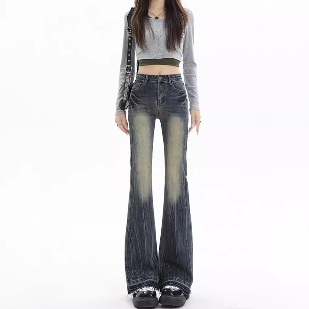 Low Waist Gradient Flare Jeans