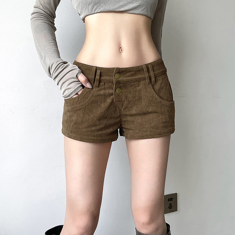 Vintage Corduroy High Waist Shorts