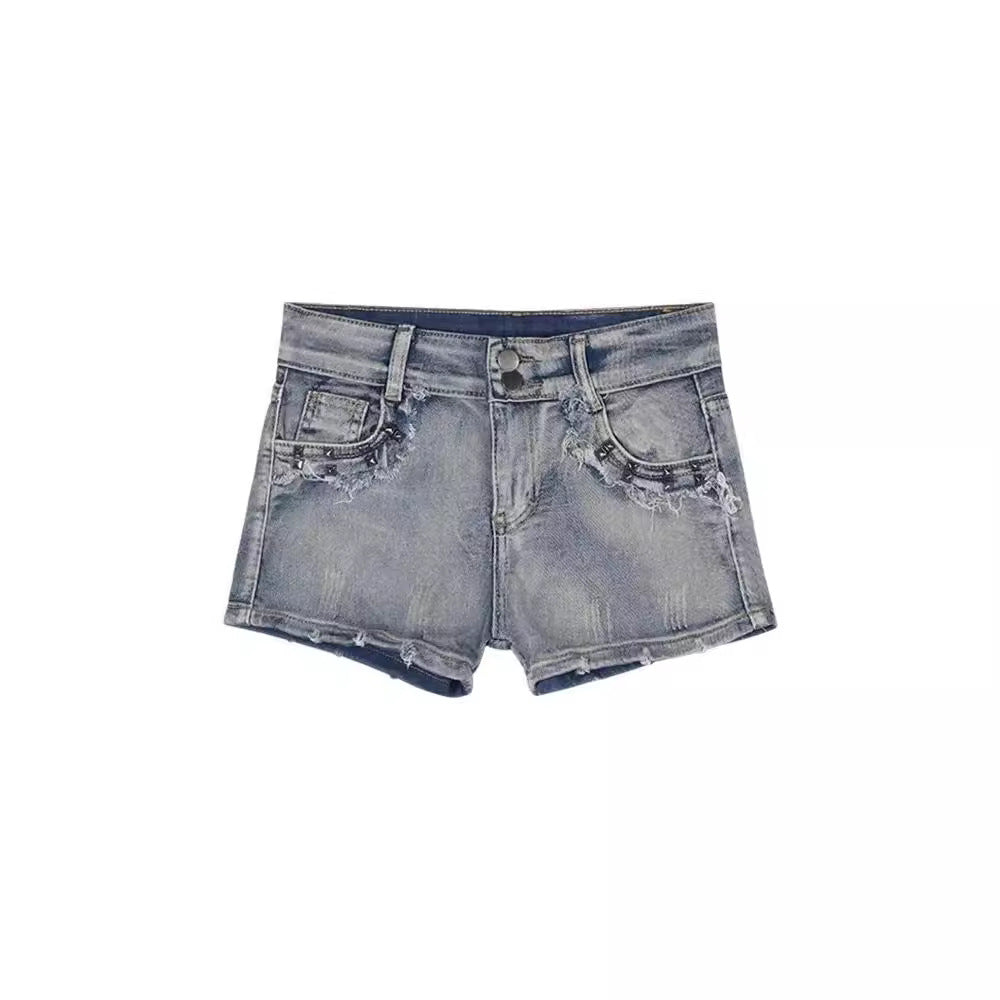 Vintage  Ripped Denim Shorts
