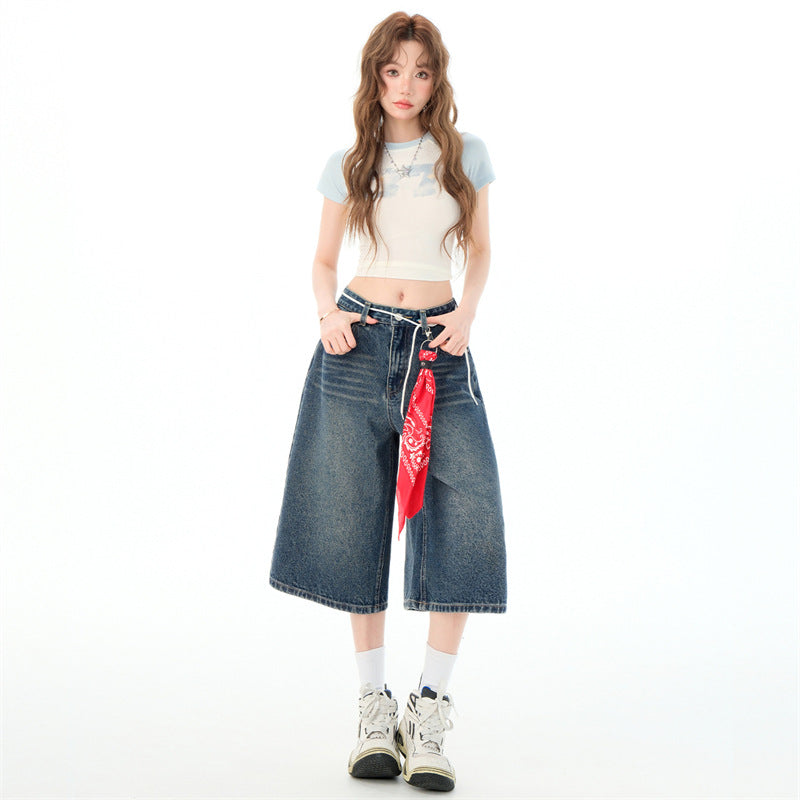 Y2K Cropped Baggy Leg Jean