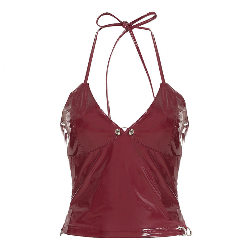 Glossy Halter Vinyl Top