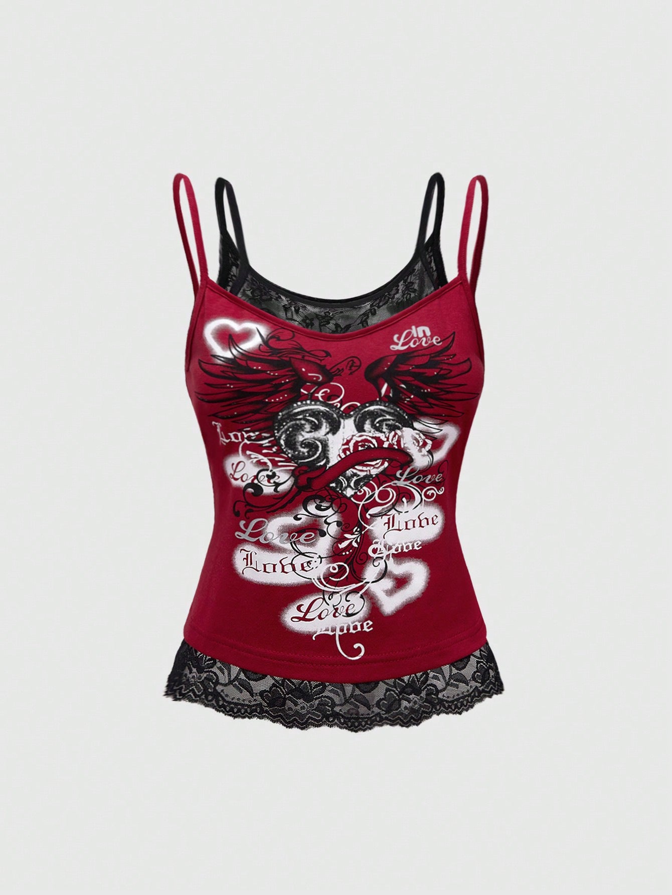 Y2K Skull Lace Tank Top