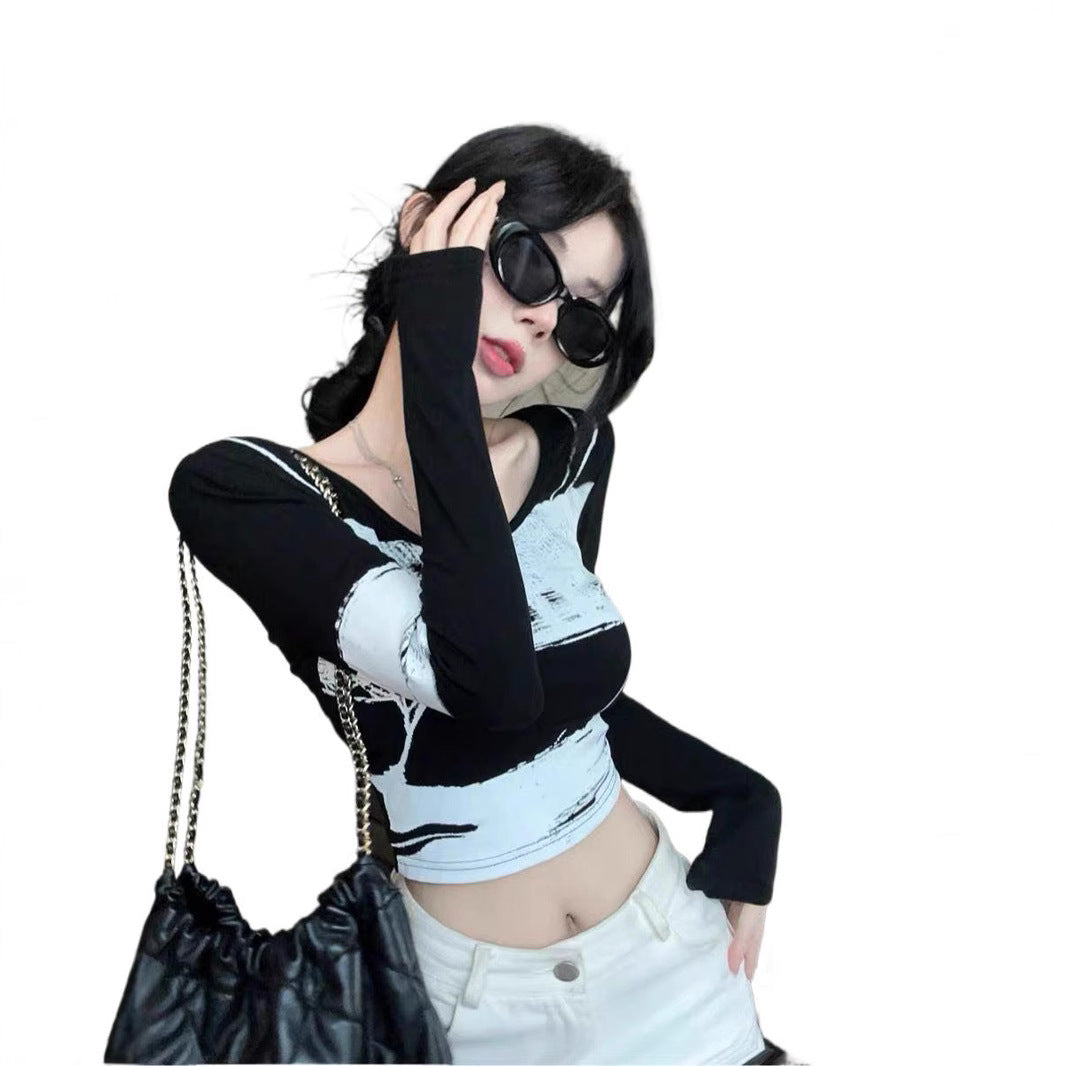 Grunge Wrap Long Sleeve Top