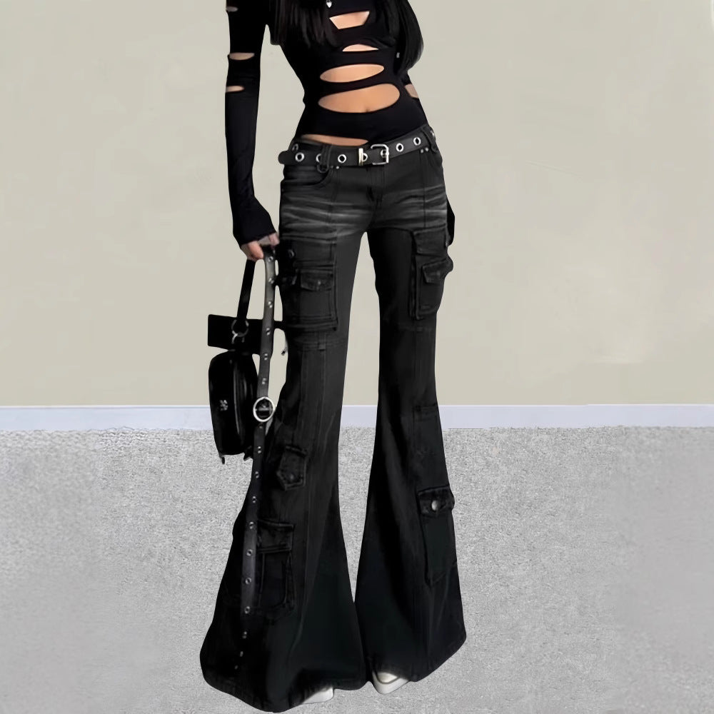 Y2K Multi-Pocket Flare Jeans