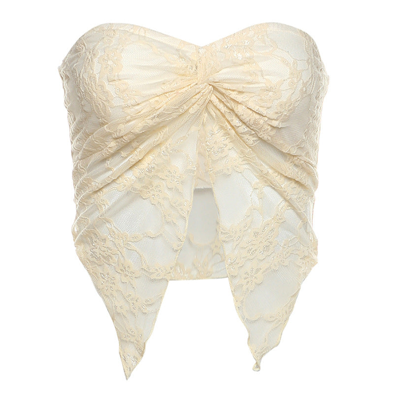 Y2K Strapless Lace Top
