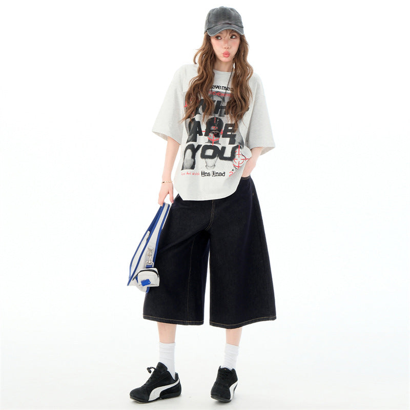 Y2K Cropped Baggy Leg Jean