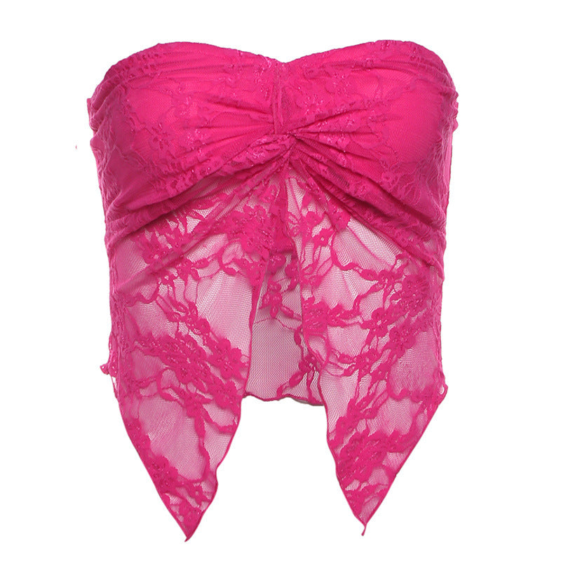 Y2K Strapless Lace Top