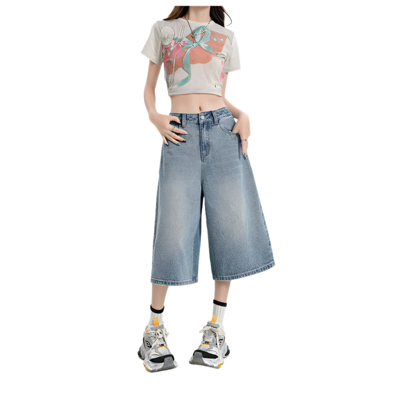 Cropped Extra-Wide Baggy Jeans