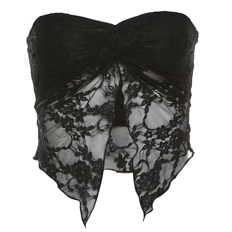 Y2K Strapless Lace Top