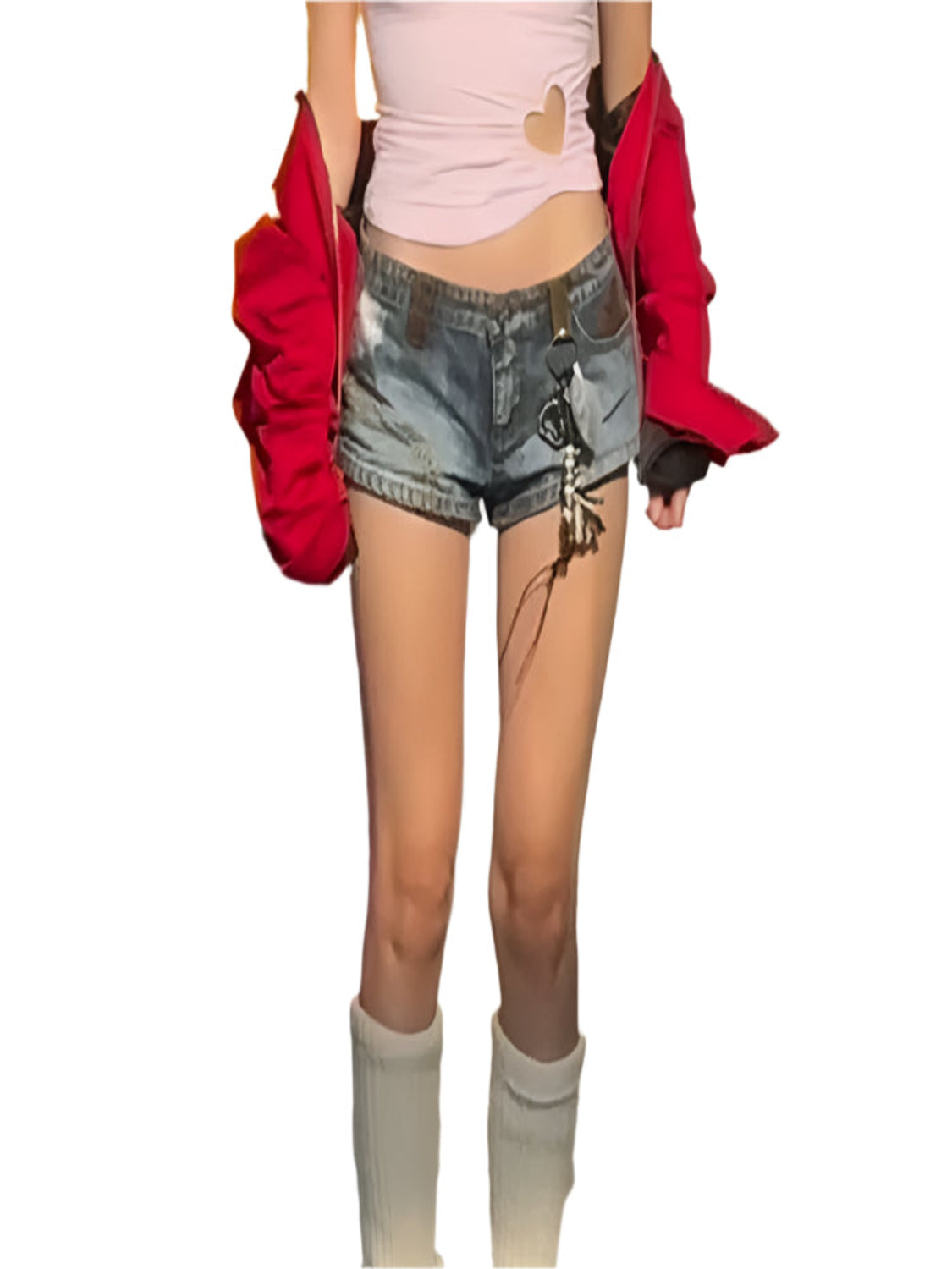 Grunge Lace-Up Low-Rise Shorts