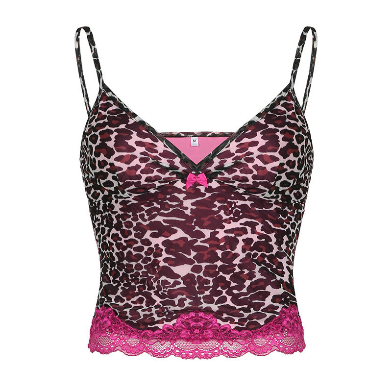 eopard Lace Crop Top