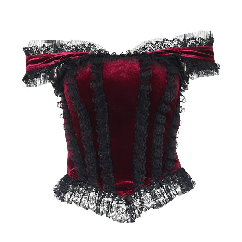 Velvet Gothic Lace Corset Top