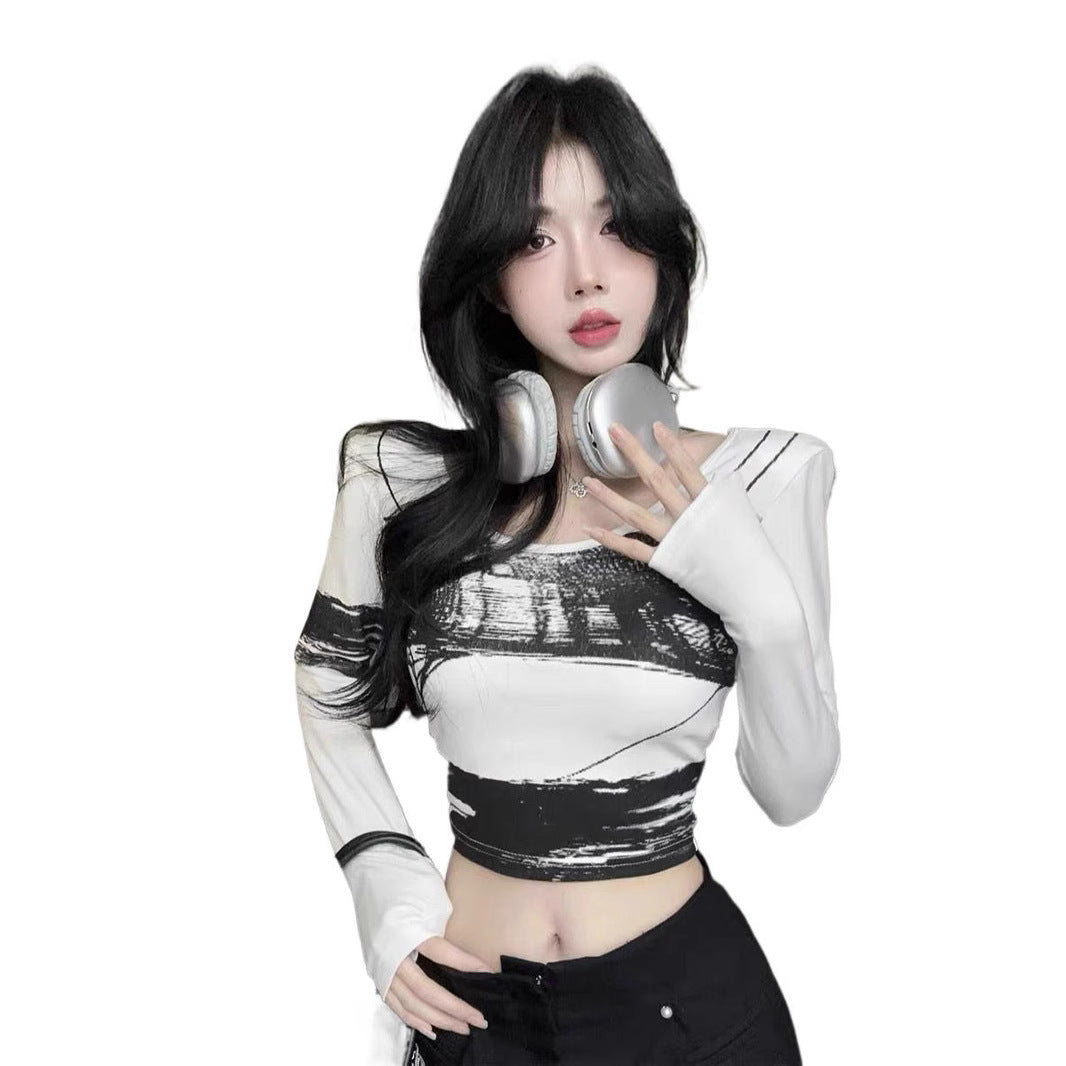 Grunge Wrap Long Sleeve Top