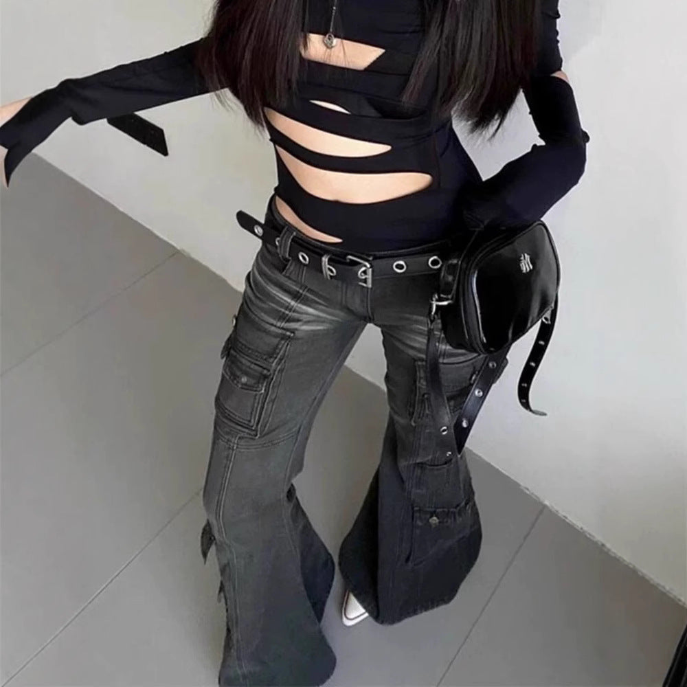 Y2K Multi-Pocket Flare Jeans
