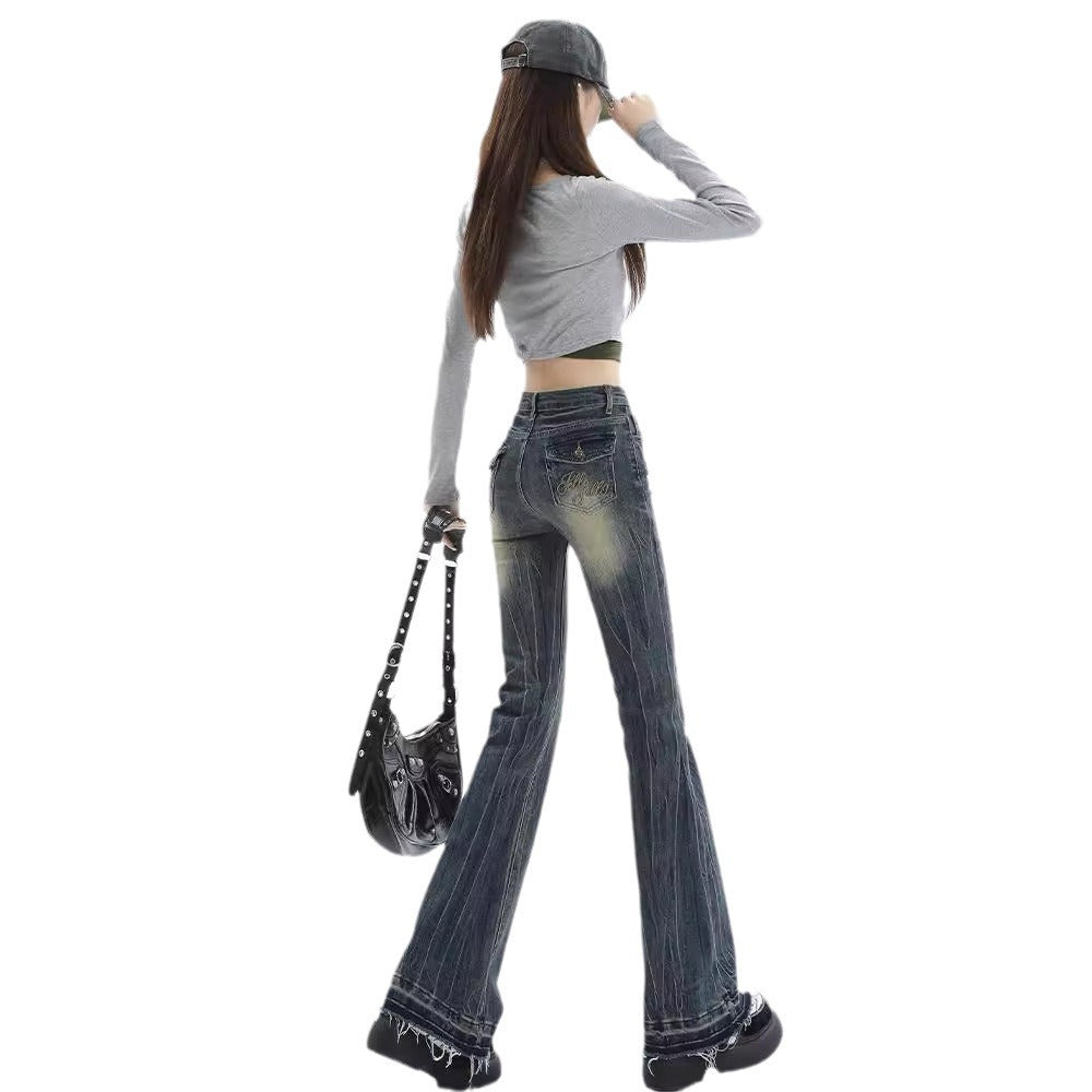 Low Waist Gradient Flare Jeans