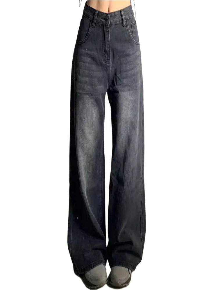 Washed Grey Baggy Jeans