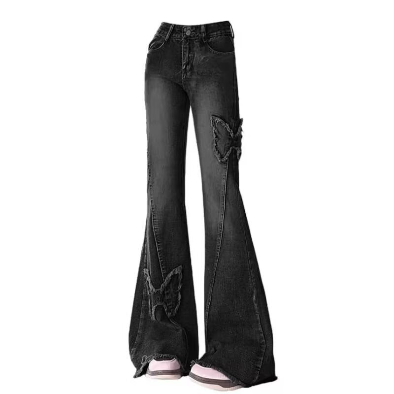 Retro Butterfly Flare Jeans Teen