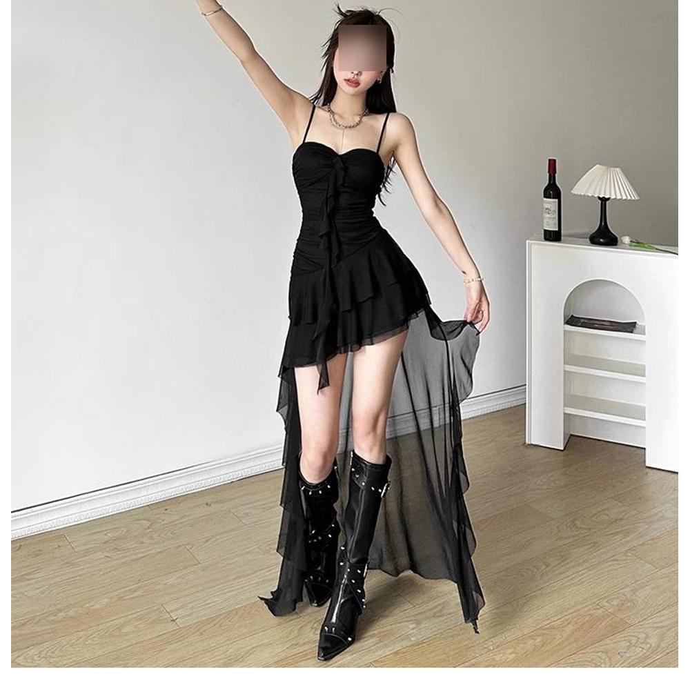 Ruffled Mini Dress – Soft Slim Fit Look