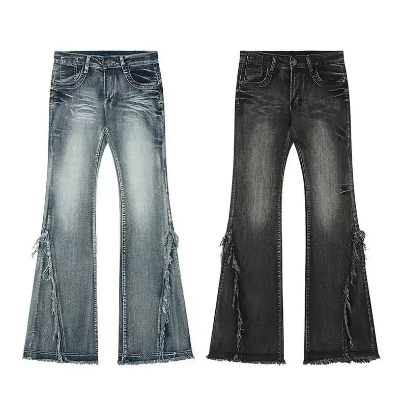 Destroyed Edge Jeans – Ripped Y2K Flare