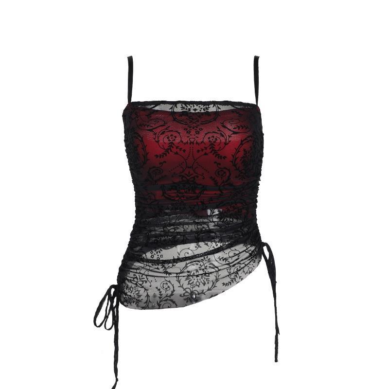 Red Velvet Lace Set  Goth Y2K Look