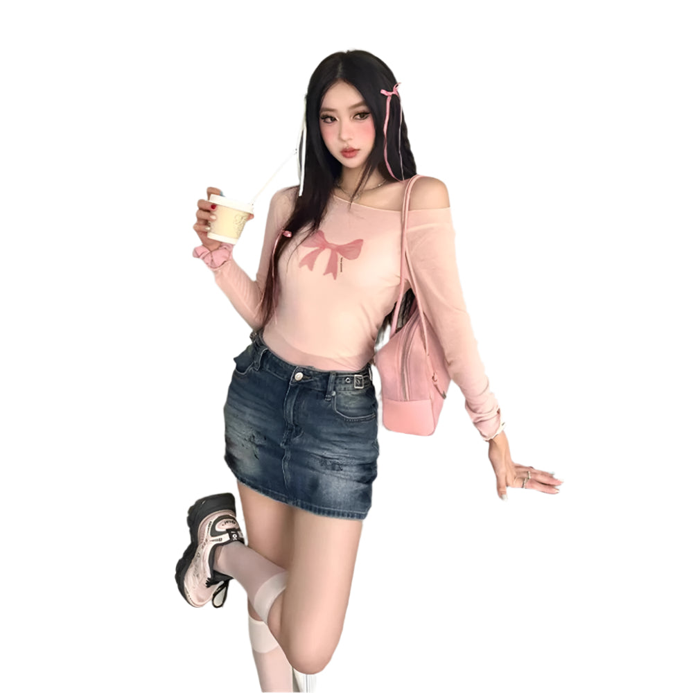Y2K Mesh Crop Top – Bow & Spice Vibe