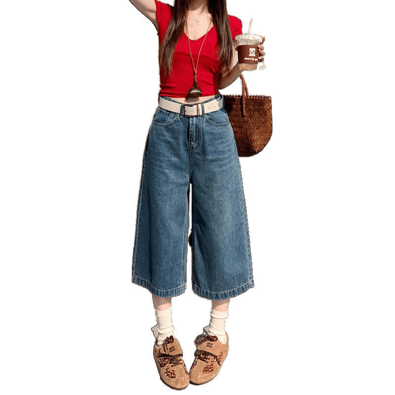 Vintage Cropped Baggy Jeans