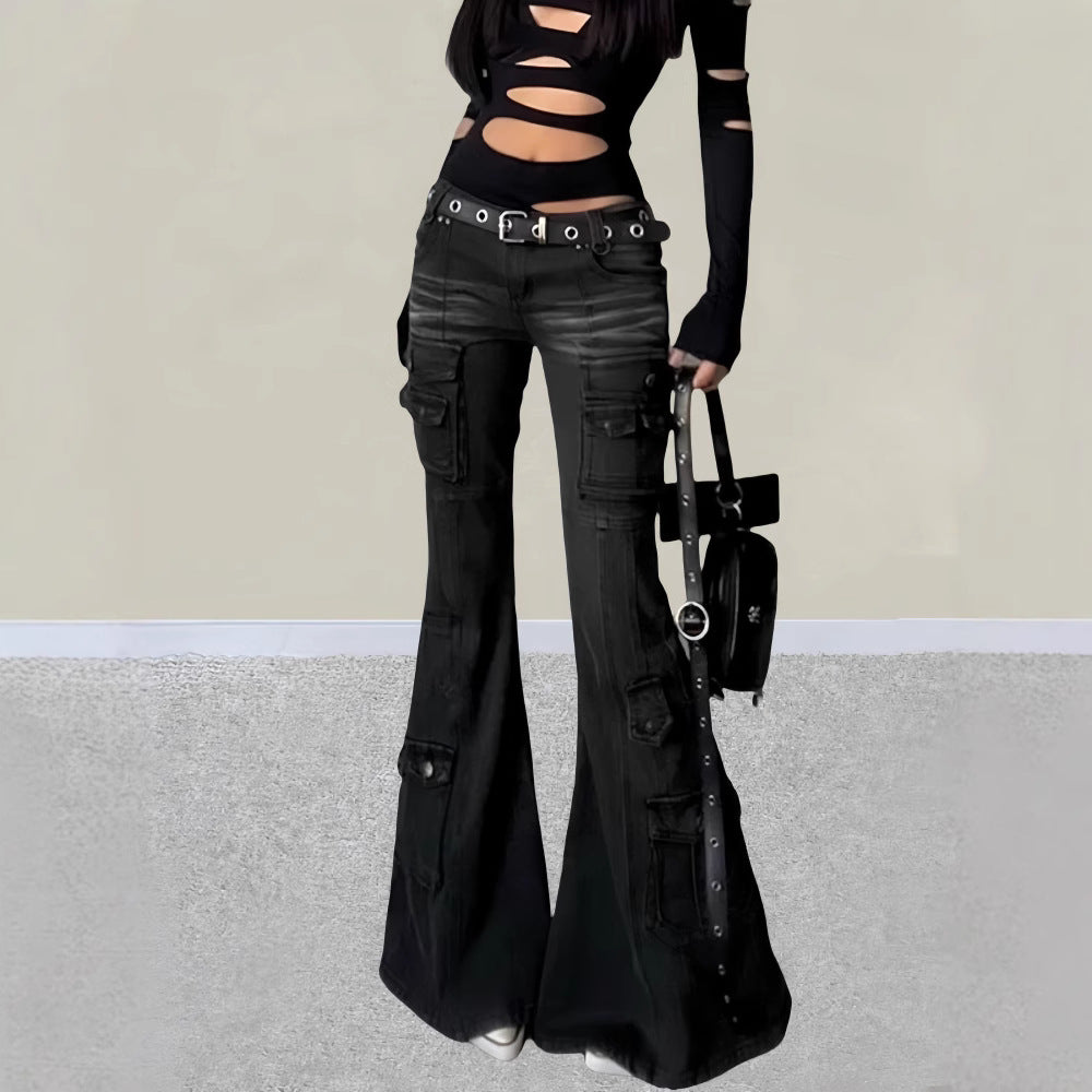Y2K Multi-Pocket Flare Jeans