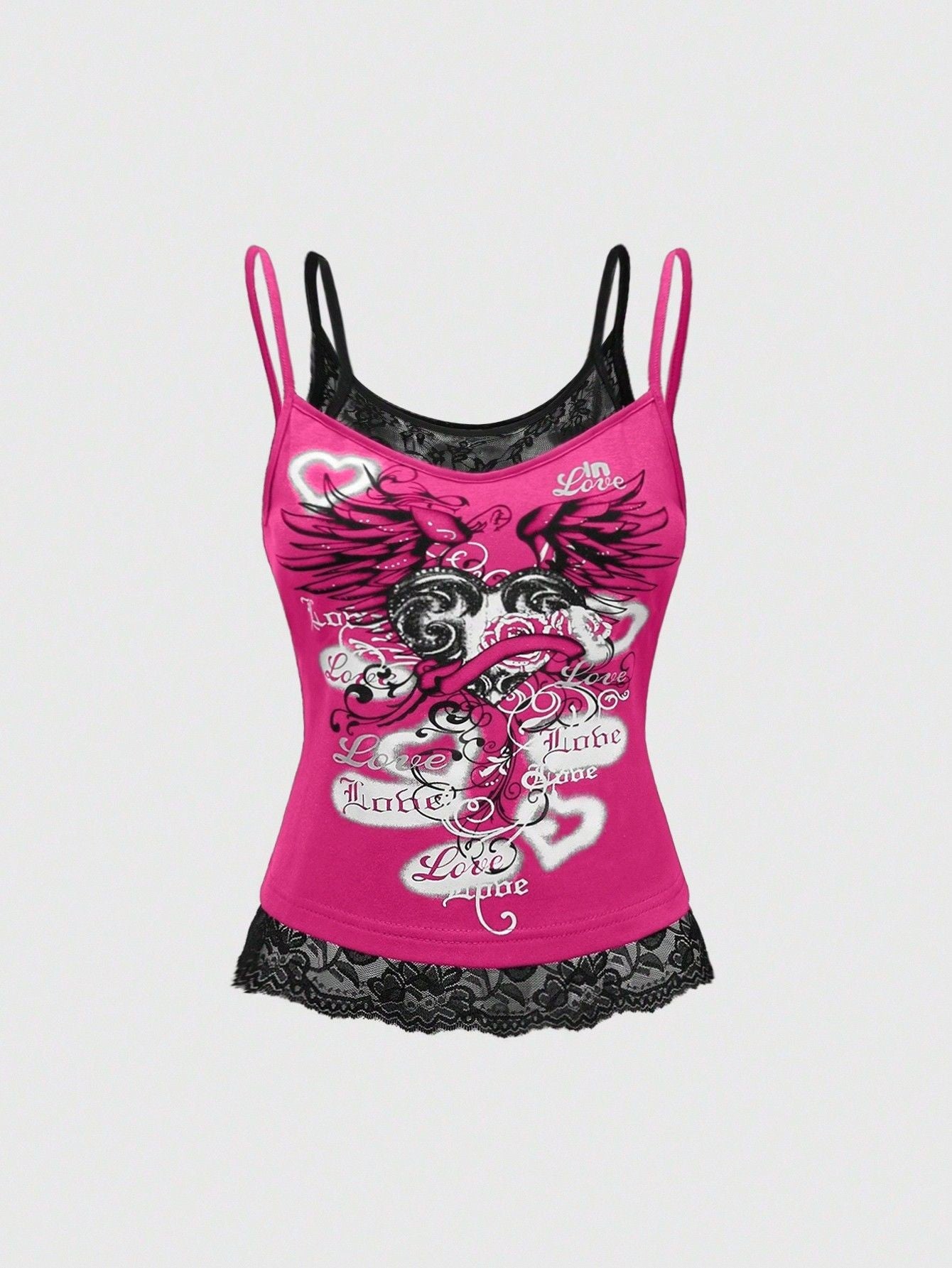 Y2K Skull Lace Tank Top