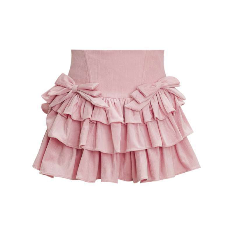 Pink Ruffle Mini Skirt
