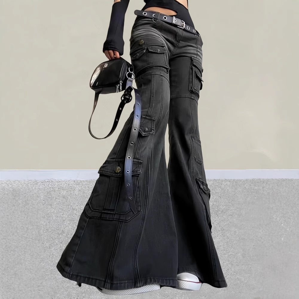 Y2K Multi-Pocket Flare Jeans