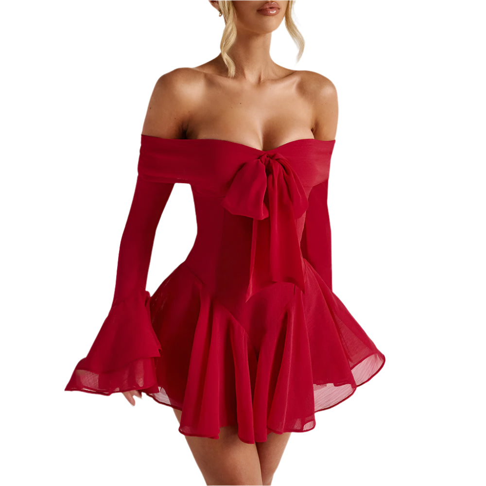 Off-Shoulder Flare Dress