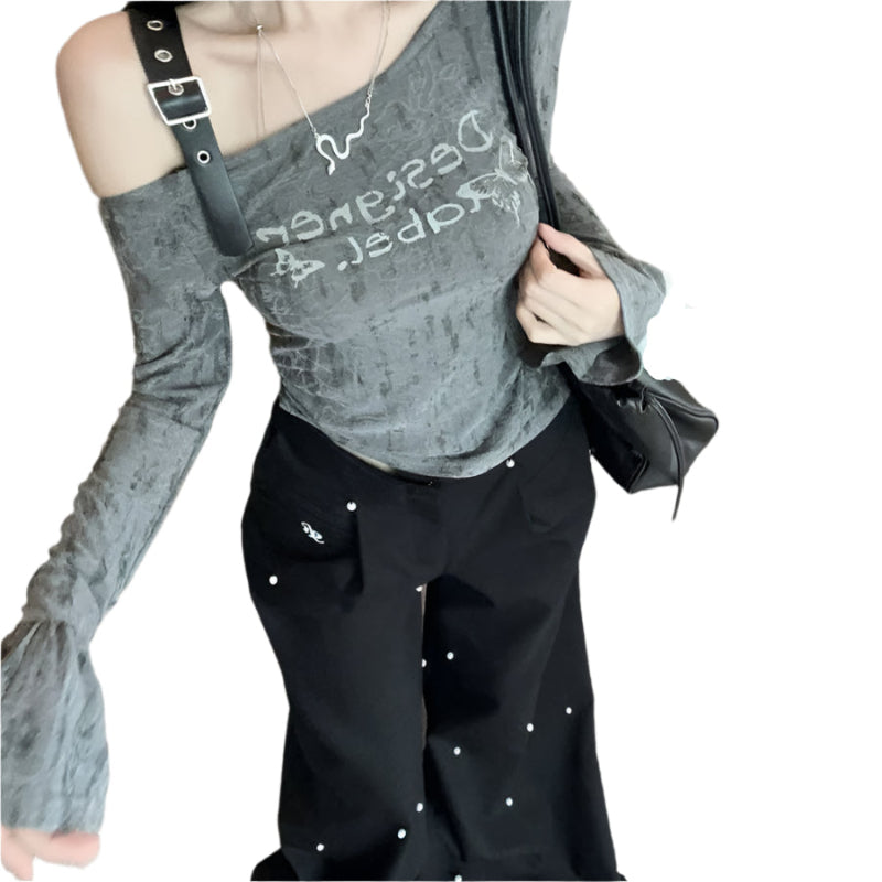 Grunge Strap Sleeve Top
