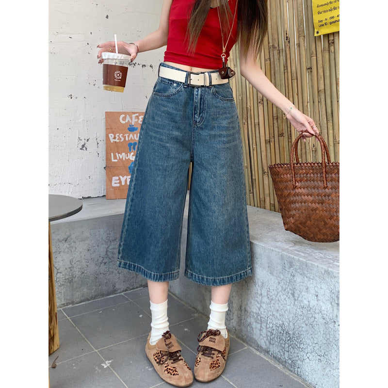 Vintage Cropped Baggy Jeans