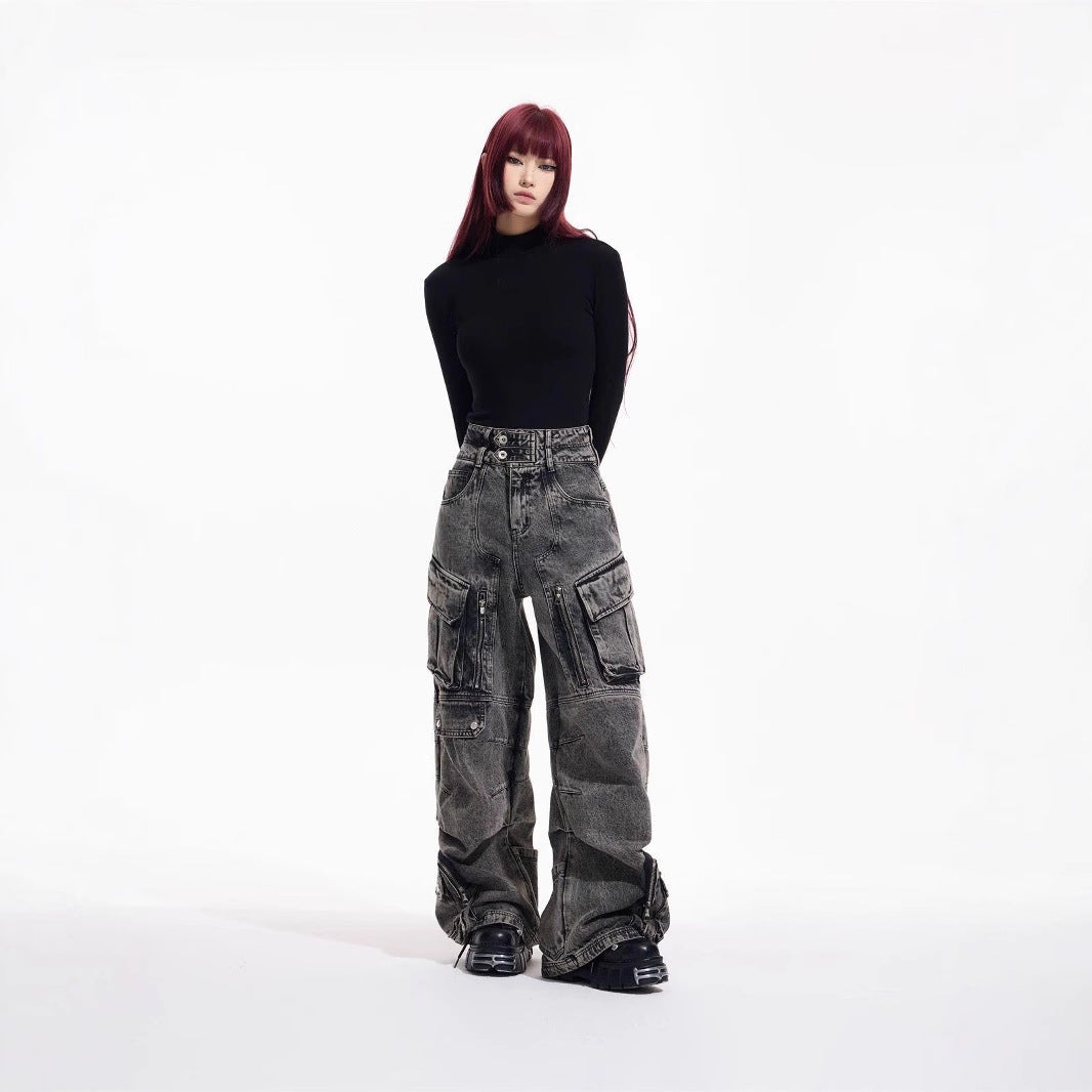 Dark Gray Techwear Cargo Pants