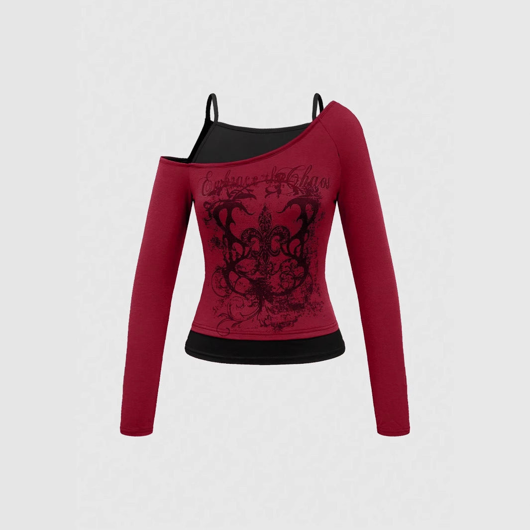 Y2K Asymmetrical Long Sleeve