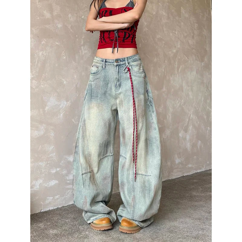 Women's Light Blue Y2k Baggy Jeans